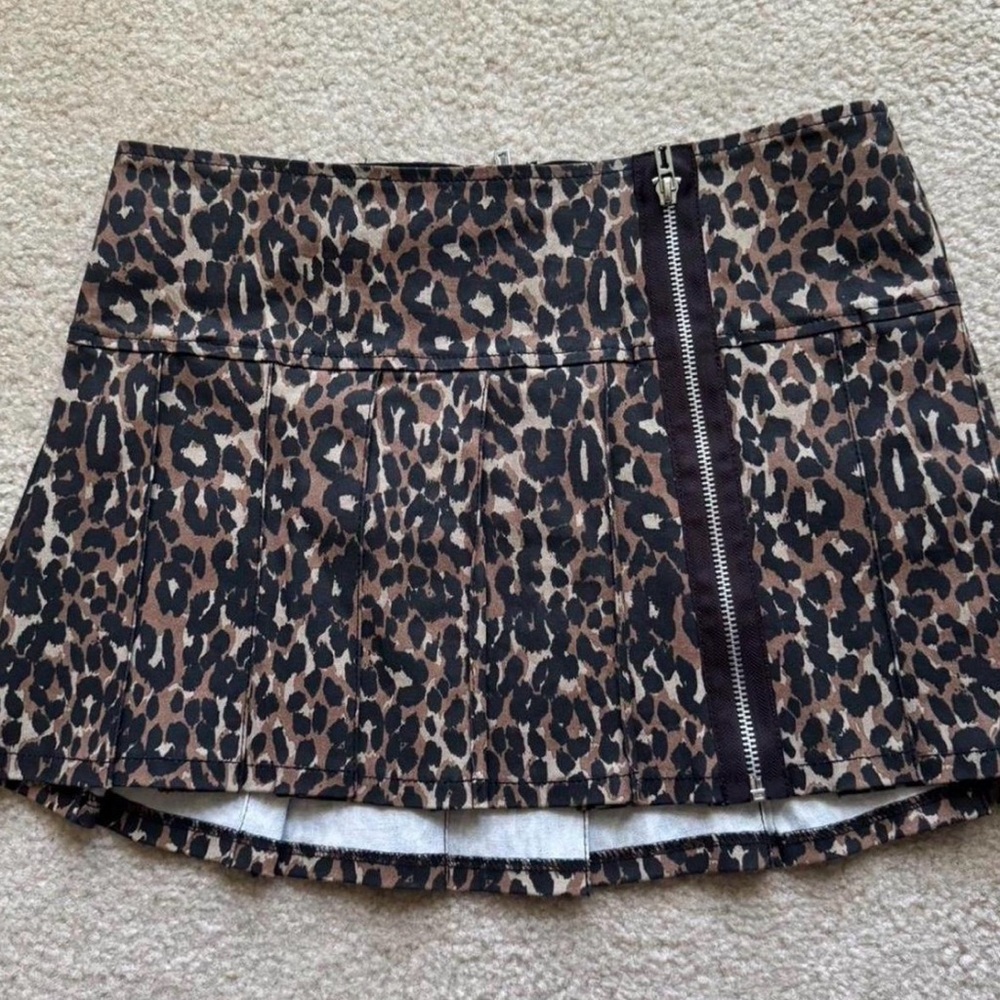 Royal Bones Tripp NYC Animal Print Mini Skirt with Zipper